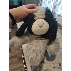 Vintage Gerber Precious Plush Dog Puppy Stuffed Animal Grey Fluffy White Black